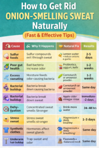 How to Get Rid of Onion Smelling Sweat Naturally