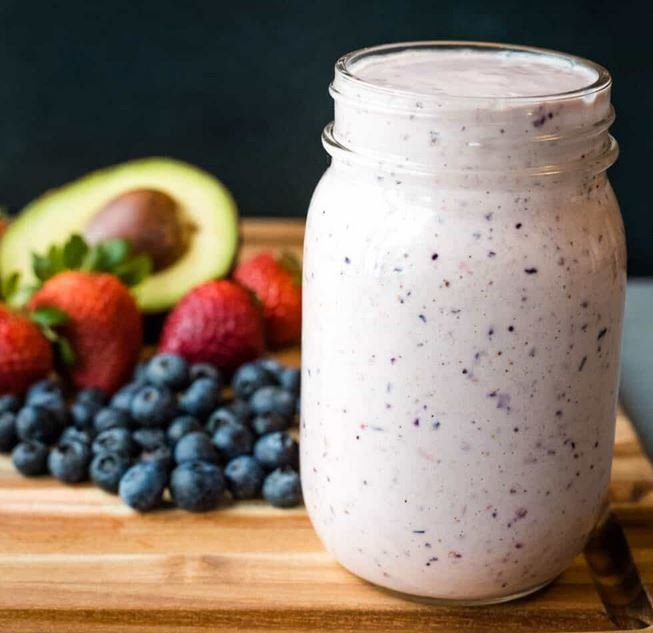 Berry Avocado Smoothie for Glowing Skin