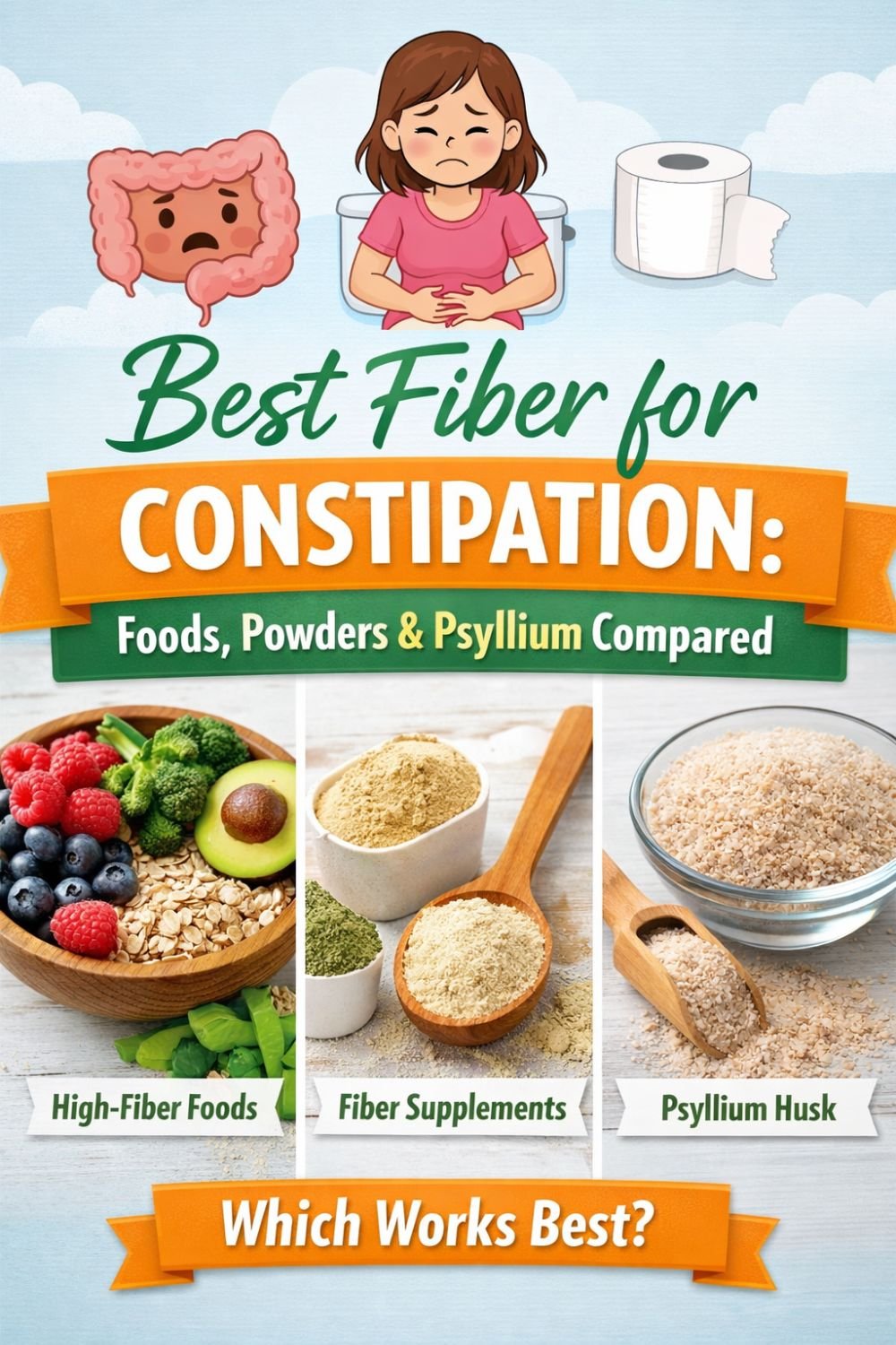 Best Fiber for Constipation Foods, Powders & Psyllium Compared