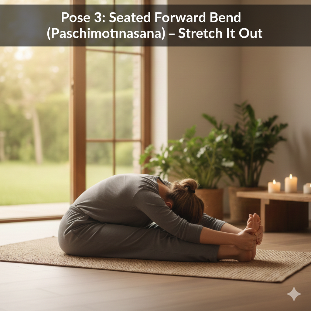 Pose 3: Seated Forward Bend (Paschimottanasana) – Stretch It Out
