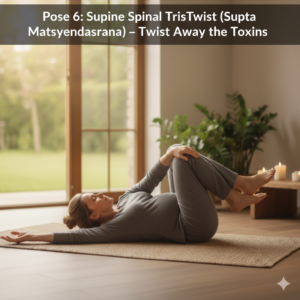 Pose 6: Supine Spinal Twist (Supta Matsyendrasana) – Twist Away the Toxins