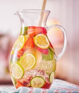Strawberry Lemon Basil Detox Water