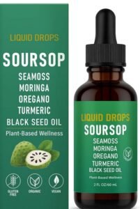 Soursop Bitters Liquid Drops with Sea Moss, Moringa, Turmeric, Black Seed Oil