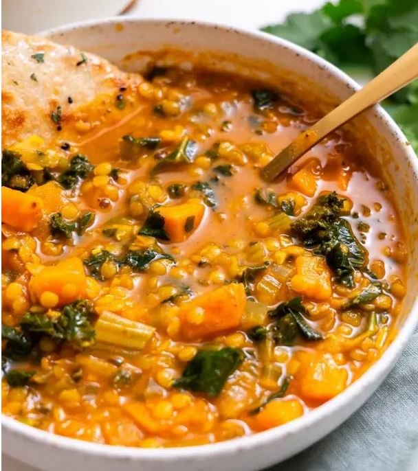 Sweet Potato & Red Lentil Comfort Soup