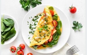 Scrambled Eggs with Spinach and Tomato