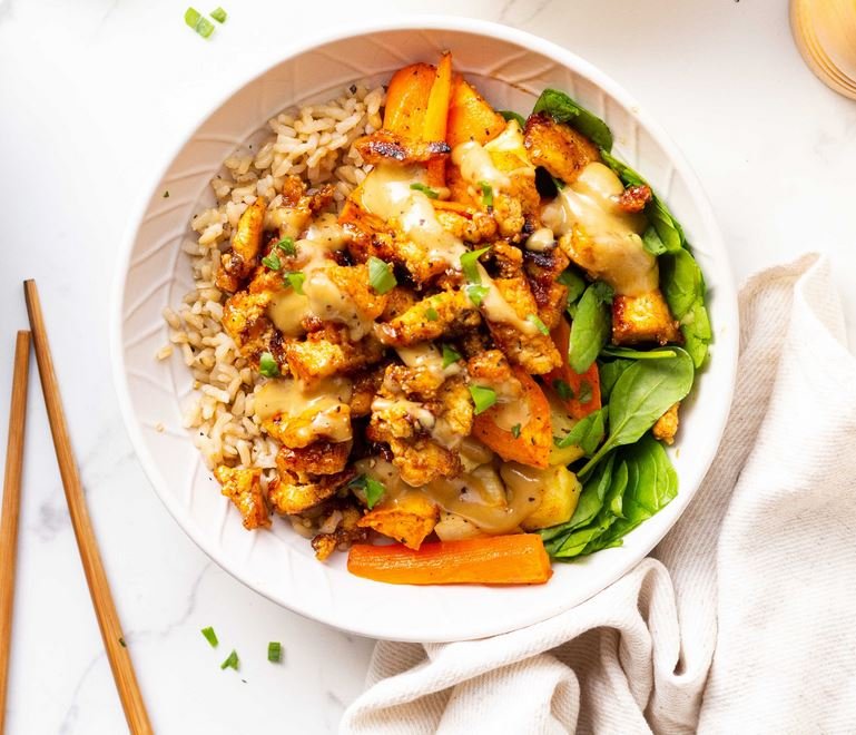 Golden Sticky Tofu Nourishing Bowl