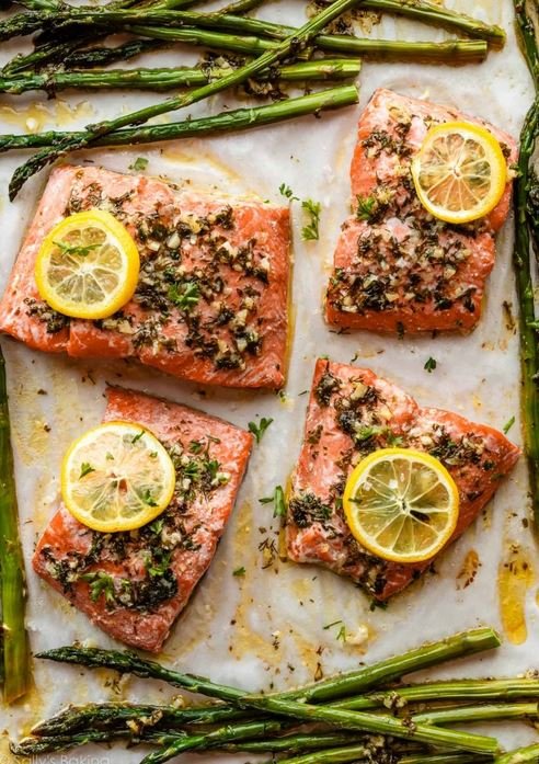 Lemon Herb Baked Salmon with Carrots