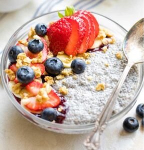 Chia Seed Pudding with Berries and Coconut
