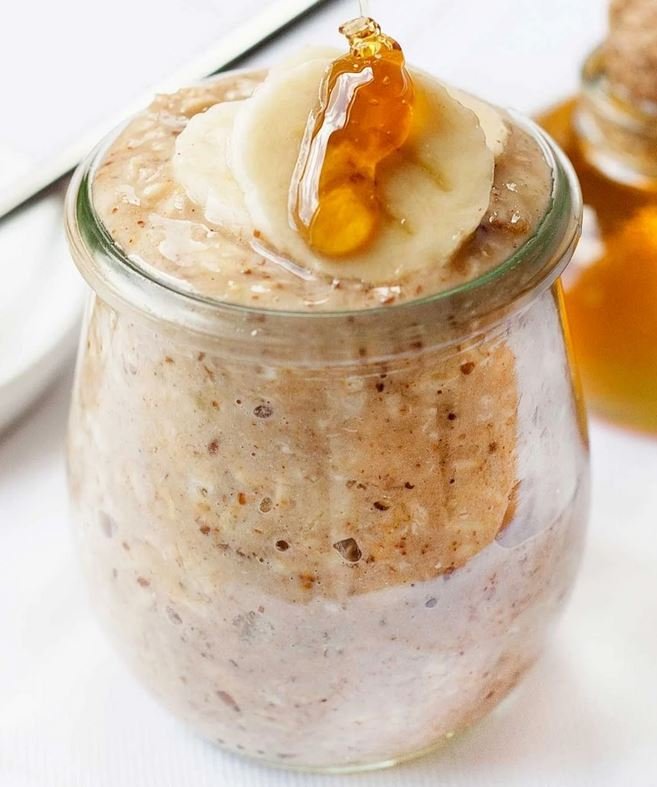 Overnight Oats with Banana and Almond Butter