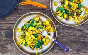 Scrambled Tofu with Turmeric & Spinach