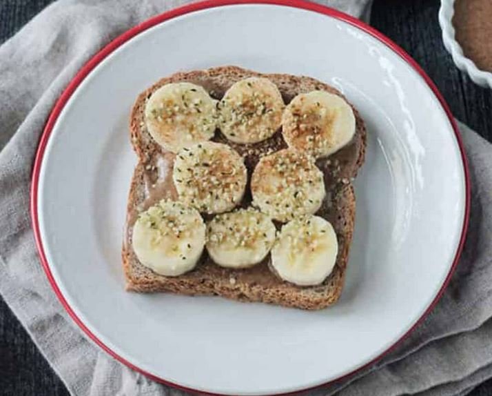 Whole Grain Toast with Almond Butter, Banana, and Cinnamon
