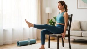 Seated Leg Raises for knee pain for women